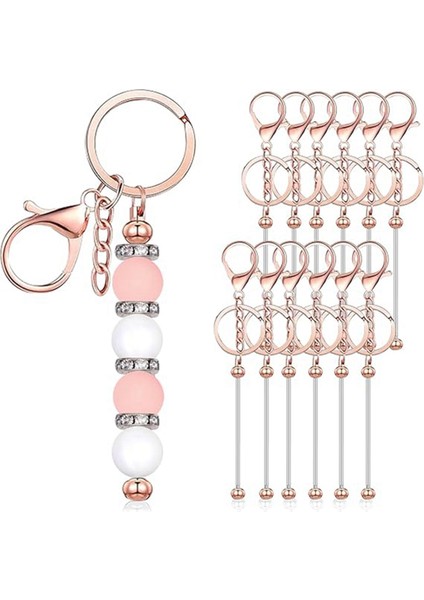 12 Adet Boncuklu Anahtarlık Barları Gül Altın (Yurt Dışından) indirimleri