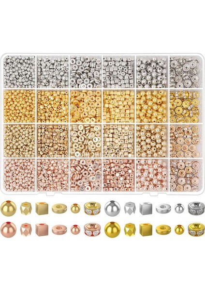 3820 Parça Altın Boncuklar Takı Yapımı Için Çeşitli Bilezik Boncukları (Yurt Dışından)