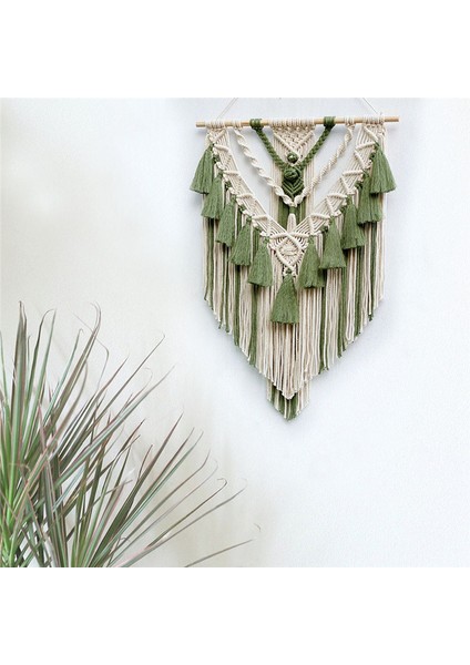 Duvara Asılan Süs Boho El Sanatları Dekorasyon Muhteşem Goblen Yeşil (Yurt Dışından) modelleri