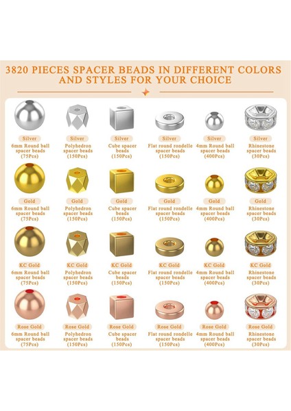 3820 Parça Altın Boncuklar Takı Yapımı Için Çeşitli Bilezik Boncukları (Yurt Dışından) fırsatları