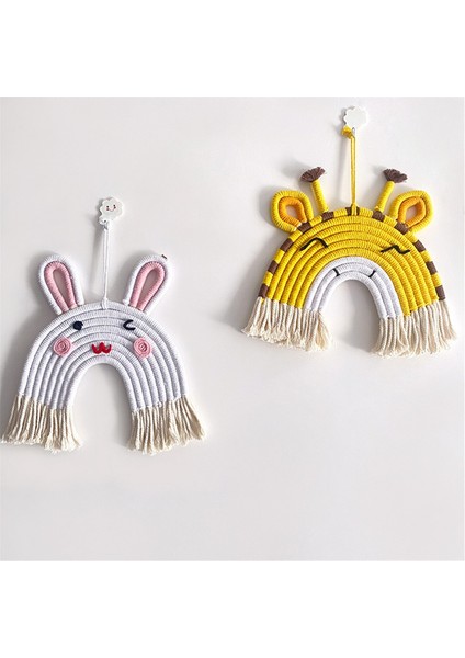 Gökkuşağı Duvar Askısı Makrome Dokuma Gökkuşağı Duvar Askısı El Dokuması, D (Yurt Dışından) fırsatları