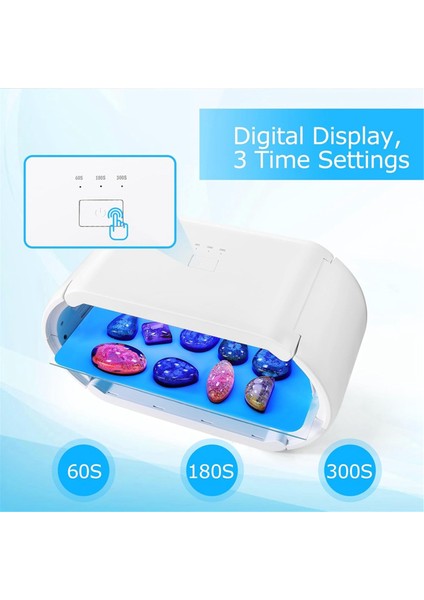 Uv Reçine Lamba 48 LED Boncuklu Ayarlanabilir Zaman Ayarlı Ab Fişi (Yurt Dışından)