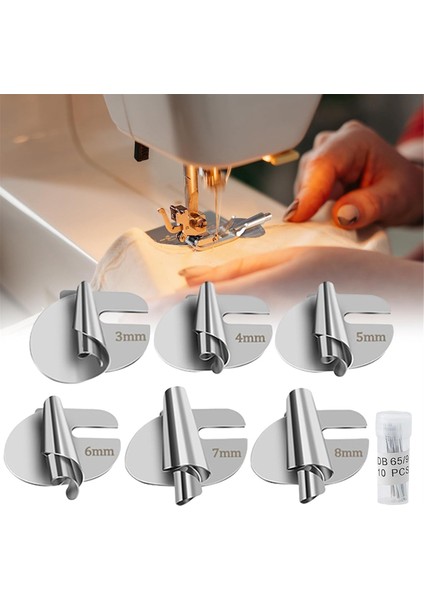 Dikiş Rulo Kenar Ayağı 6 Adet 3-8mm Genişliğinde Rulo Basınç Ayağı (Yurt Dışından) fiyatları