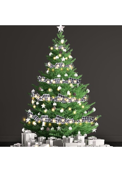 6 Rulo LED Rustik Noel Ağacı Çelengi Kurdele El Sanatları Siyahbeyaz (Yurt Dışından) indirimleri