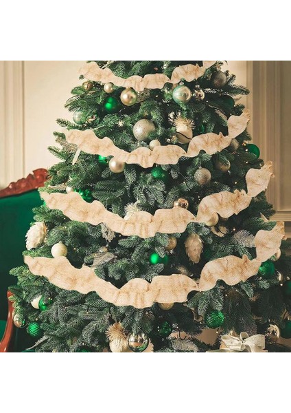 6 Rulo LED Rustik Noel Ağacı Çelengi Kurdele El Sanatları Kahverengi (Yurt Dışından)