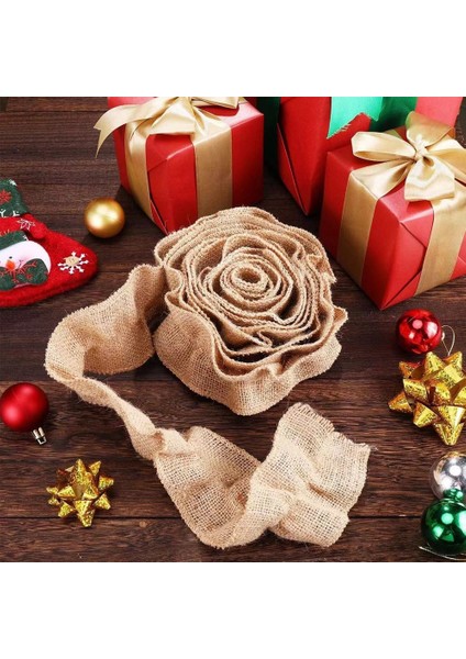 6 Rulo LED Rustik Noel Ağacı Çelengi Kurdele El Sanatları Kahverengi (Yurt Dışından)