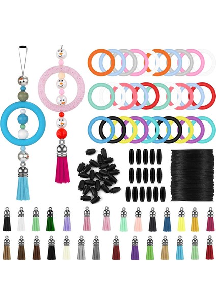 91 Adet Silikon Boncuklu Yüzük Yapımı Kiti Boncuklar Için Silikon O Halkaları (Yurt Dışından)