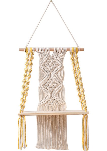 Tek Katlı Makrome Boho Duvar Askılı Raf (Yurt Dışından)