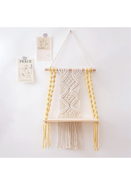 Tek Katlı Makrome Boho Duvar Askılı Raf (Yurt Dışından) indirimleri