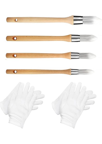 4 Parça Dekoratif Boya Fırçaları Kenar Boyama Aletleri 11 Inç (Yurt Dışından)