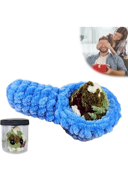 Kaseli Peluş Evlat Edinin El Yapımı Peluş Doldurulmuş Oyuncaklar Mavi (Yurt Dışından)
