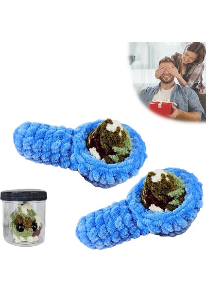 Kaseli Peluş Evlat Edinin El Yapımı Peluş Doldurulmuş Oyuncaklar Mavi (Yurt Dışından)