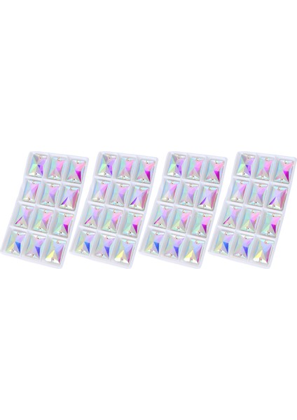Kare Dikili Taş Kristal Berrak Giysi Dikimi Cam Boncuklar 18X25MM (Yurt Dışından)