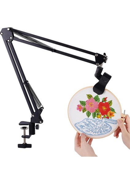 Siyah Nakış Masa Standı Takımı 8-12MM Delik El Nakış Standı (Yurt Dışından)