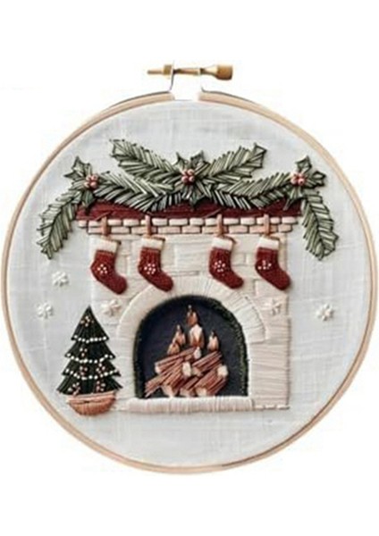 Tamamlanmamış Noel Serisi Çarpı Dikişli Çanta Şömine (Yurt Dışından)