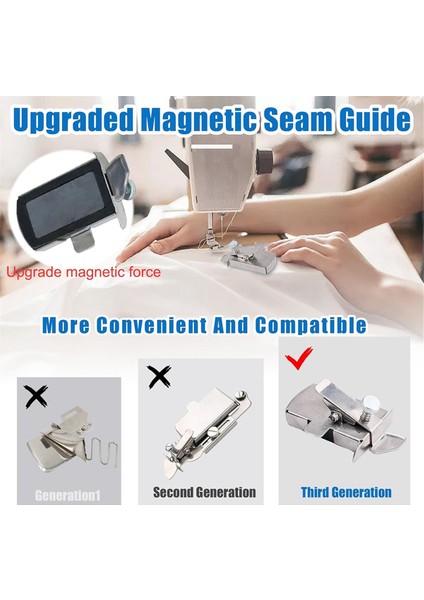 4pc Manyetik Dikiş Kılavuzu Düz Çizgi Dikiş Cetveli Dikiş Makinesi Için (Yurt Dışından) fırsatları
