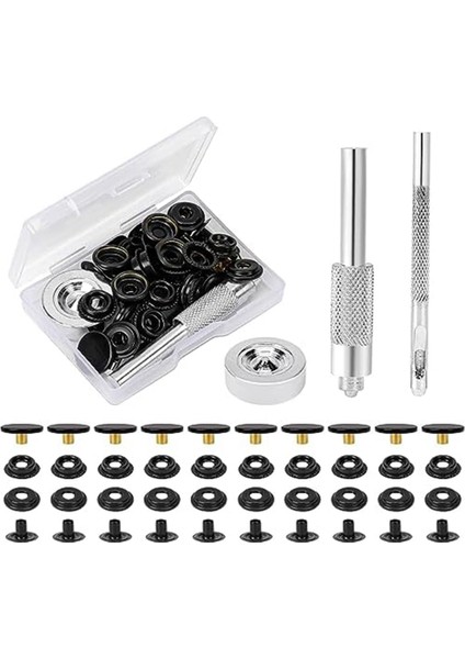 43 Parça Çıtçıt Takımı 3 Parça Çıtçıt Sabitleme Aletleriyle Metal Giysi Çıtçıtları (Yurt Dışından)