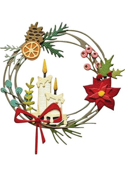 Noel Çelengi Kalıpları Kart Yapımı Scrapbooking Metal Kesme Kalıpları (Yurt Dışından) modelleri