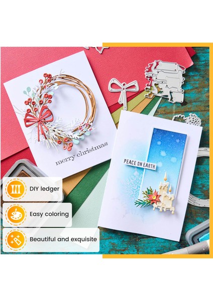 Noel Çelengi Kalıpları Kart Yapımı Scrapbooking Metal Kesme Kalıpları (Yurt Dışından) indirimleri