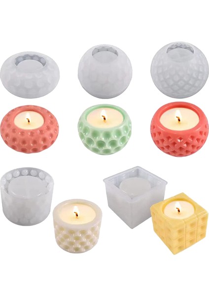 5 Adet Silikon Mum Kalıpları Mum Yapımı Için Set (Yurt Dışından)