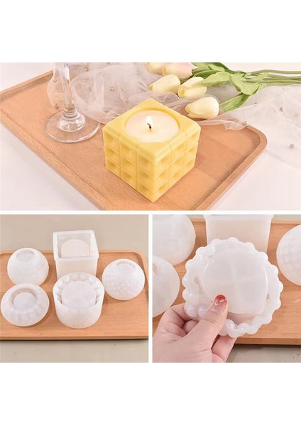 5 Adet Silikon Mum Kalıpları Mum Yapımı Için Set (Yurt Dışından)
