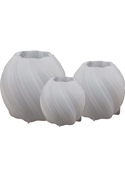 3 Adet Geometrik Sütun Mum Kalıbı 3D Silikon Mum Kalıpları (Yurt Dışından)