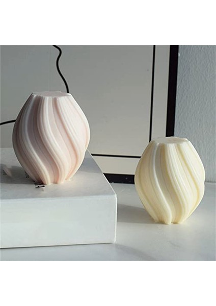 3 Adet Geometrik Sütun Mum Kalıbı 3D Silikon Mum Kalıpları (Yurt Dışından)