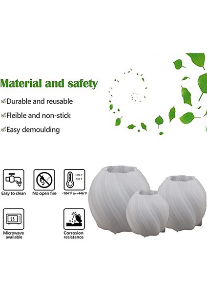3 Adet Geometrik Sütun Mum Kalıbı 3D Silikon Mum Kalıpları (Yurt Dışından)