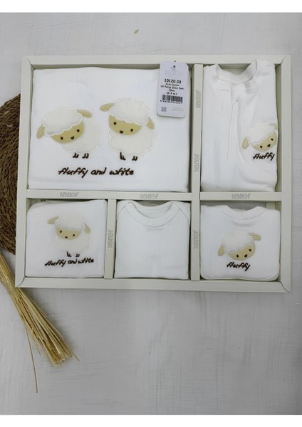 My Baby Kumsal % 100 Coton 10 Lu Hastane Çıkışı Yeni Sevimli Kuzu Desenli 10120