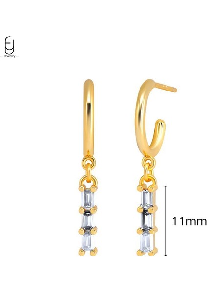 925 Ayar Gümüş Saplama Küpeler, Şık Halka Küpeler, Beyaz Kolye Altın Küpeler, Düğün Bayan Takıları Üst Düzey Hediyeler (Yurt Dışından)