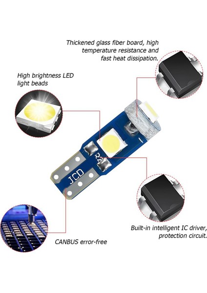 20 Adet T5 LED Işık Araba Gösterge Paneli Göstergesi 3030-3SMD-YEŞIL (Yurt Dışından)