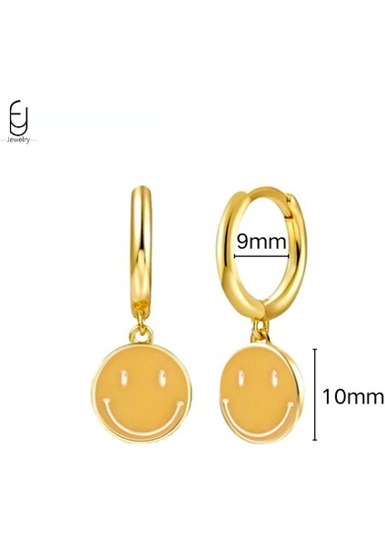 925 Ayar Gümüş Saplama Küpe Moda Halka Küpe Turuncu/sarı Kolye Altın Küpe Yüksek Takı Kadın Hediye (Yurt Dışından)