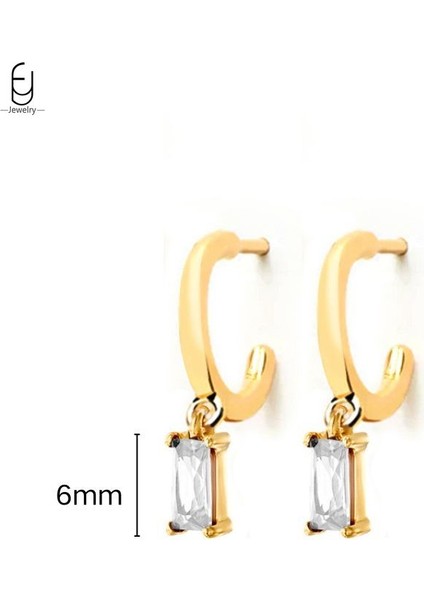 925 Ayar Gümüş Saplama Küpeler, Şık Halka Küpeler, Beyaz Kolye Altın Küpeler, Düğün Bayan Takıları Üst Düzey Hediyeler (Yurt Dışından)