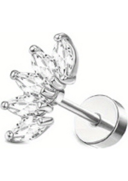 Drperfect 16-20G Kadın Küpe Erkek Cz Opal Ay Kıkırdak Spiral Küpe Daith Küpe Pirsing (Yurt Dışından)