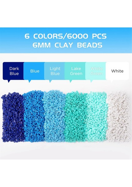 6000 Adet Bilezik Yapımı Için Kil Boncuk Polimer Kil Boncuk Mavi (Yurt Dışından) fırsatları