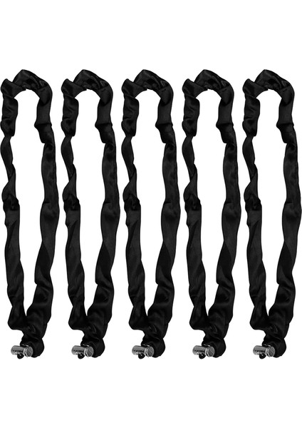 Scrunchies Ayarlanabilir Slip Siyah Saten Saç Tokaları 5 Adet (Yurt Dışından)