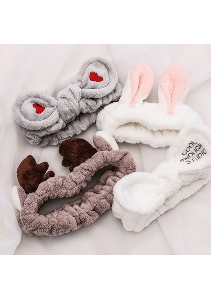 Yüz Yıkama Bandı Yumuşak Sıcak Mercan Polar Hayvan Kulaklar Bayanlar Kafa Bandı Kızlar Başörtüsü Moda Saç Aksesuarları (Yurt Dışından) fiyatları