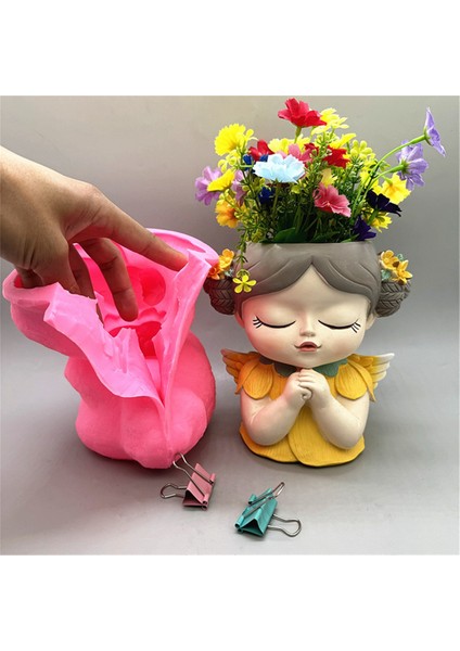 Silikon Kalıp Çiçek Peri Dua Çiçek Saksısı Reçine Pembe (Yurt Dışından) modelleri