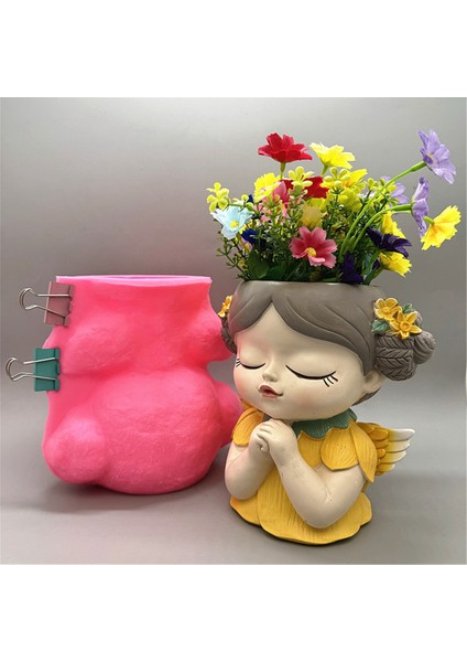 Silikon Kalıp Çiçek Peri Dua Çiçek Saksısı Reçine Pembe (Yurt Dışından) fırsatları