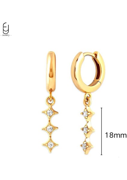 925 Ayar Gümüş Saplama Küpeler, Şık Halka Küpeler, Beyaz Kolye Altın Küpeler, Düğün Bayan Takıları Üst Düzey Hediyeler (Yurt Dışından)