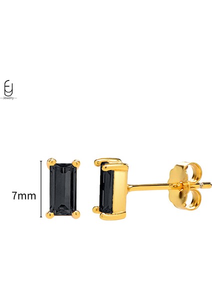 925 Ayar Gümüş Saplama Küpeler, Şık Halka Küpeler, Siyah Kolye Altın Küpeler, Yüksek Kaliteli Kadın Takı Hediyeleri (Yurt Dışından)