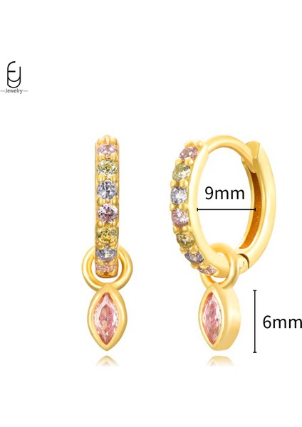 925 Ayar Gümüş Iğne Lüks Pembe Zirkon Altın Küpe Kadınlar Için Kalp Şeklinde Yıldız Kolye Küpe Parti Güzel Takı Hediyeler (Yurt Dışından)