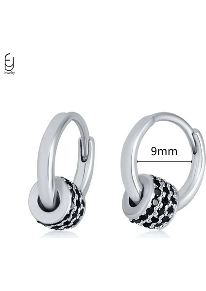 925 Ayar Gümüş Saplama Küpeler, Şık Halka Küpeler, Siyah Kolye Gümüş Küpeler, Yüksek Kaliteli Kadın Takı Hediyeleri (Yurt Dışından)