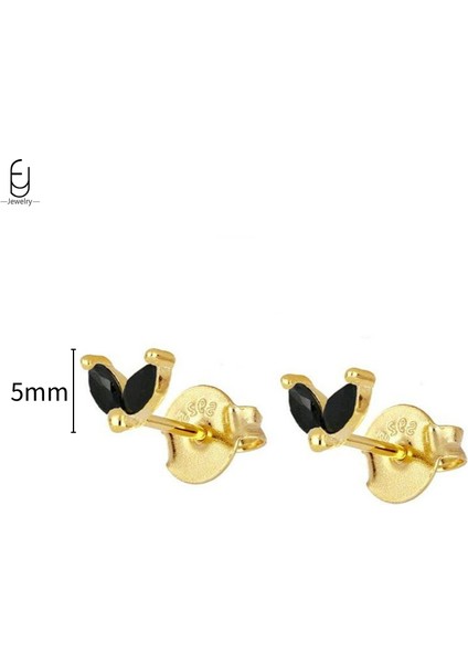 925 Ayar Gümüş Saplama Küpeler, Şık Halka Küpeler, Siyah Kolye Altın Küpeler, Yüksek Kaliteli Kadın Takı Hediyeleri (Yurt Dışından)