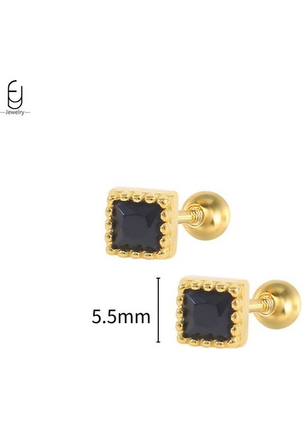 925 Ayar Gümüş Saplama Küpeler, Şık Halka Küpeler, Siyah Kolye Altın Küpeler, Yüksek Kaliteli Kadın Takı Hediyeleri (Yurt Dışından)