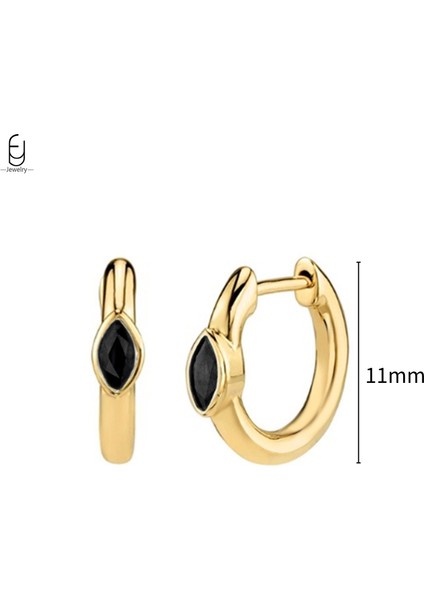 925 Ayar Gümüş Saplama Küpeler, Şık Halka Küpeler, Siyah Kolye Altın Küpeler, Yüksek Kaliteli Kadın Takı Hediyeleri (Yurt Dışından)