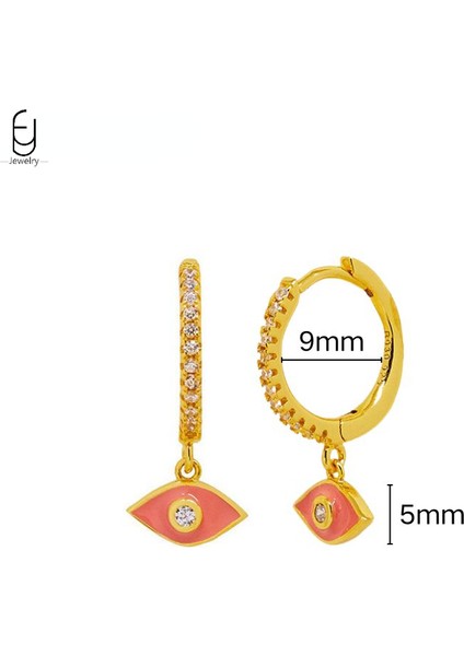 925 Ayar Gümüş Saplama Küpe Moda Halka Küpe Turuncu/sarı Kolye Altın Küpe Yüksek Takı Kadın Hediye (Yurt Dışından)