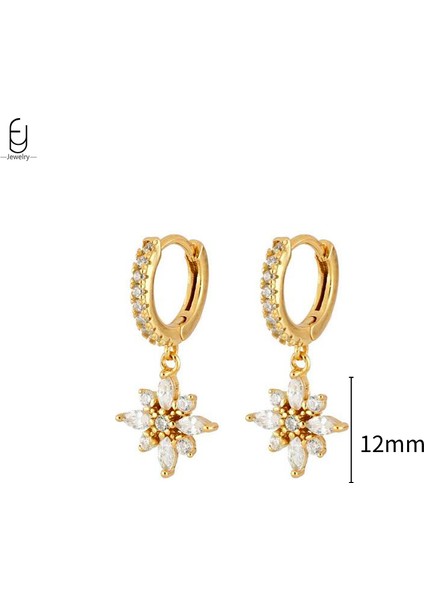 925 Ayar Gümüş Saplama Küpeler, Şık Halka Küpeler, Beyaz Kolye Altın Küpeler, Düğün Bayan Takıları Üst Düzey Hediyeler (Yurt Dışından)