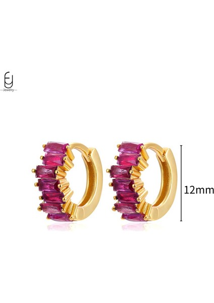 925 Sterling Silver Needle Rose Red Earrings Ladies Water Drop / Heart Shaped Pendant Gold Earrings Fashion Jewelry Gift (Yurt Dışından)