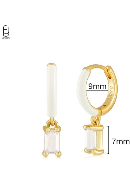 925 Ayar Gümüş Saplama Küpeler, Şık Halka Küpeler, Beyaz Kolye Altın Küpeler, Düğün Bayan Takıları Üst Düzey Hediyeler (Yurt Dışından)